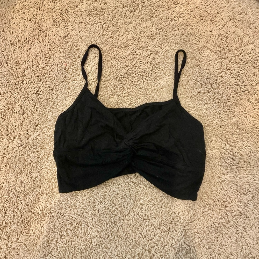 Cropped black knot top
